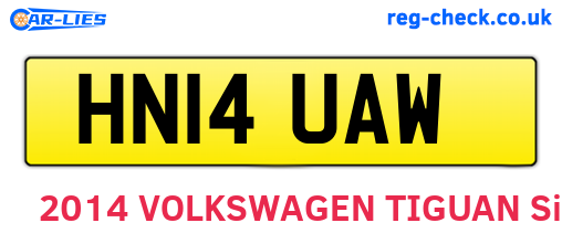 HN14UAW are the vehicle registration plates.
