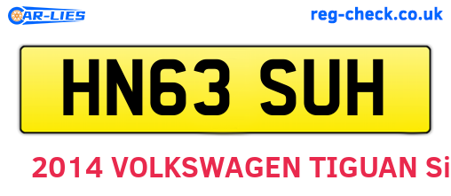 HN63SUH are the vehicle registration plates.