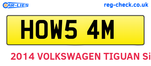 HOW54M are the vehicle registration plates.