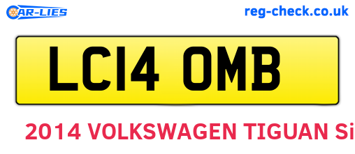 LC14OMB are the vehicle registration plates.