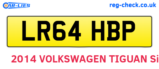 LR64HBP are the vehicle registration plates.
