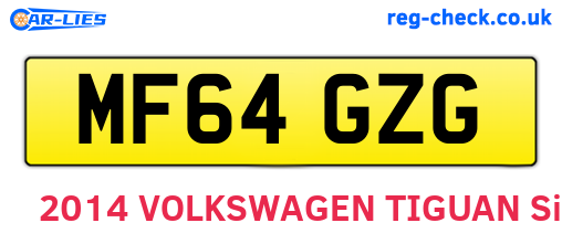 MF64GZG are the vehicle registration plates.