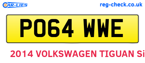 PO64WWE are the vehicle registration plates.
