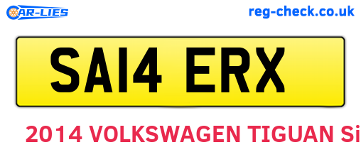 SA14ERX are the vehicle registration plates.