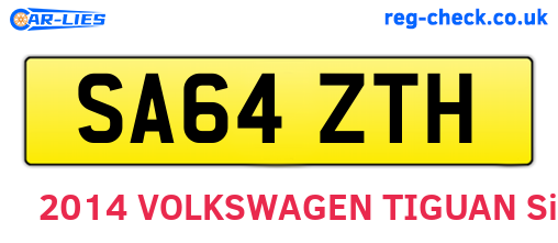 SA64ZTH are the vehicle registration plates.