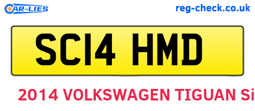 SC14HMD are the vehicle registration plates.