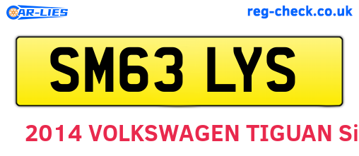 SM63LYS are the vehicle registration plates.