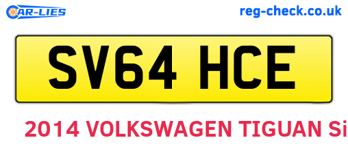 SV64HCE are the vehicle registration plates.