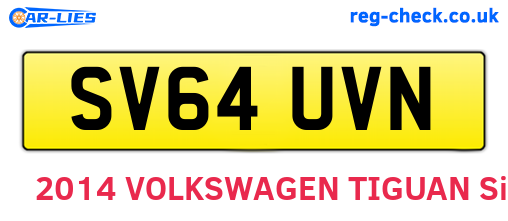 SV64UVN are the vehicle registration plates.