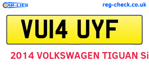 VU14UYF are the vehicle registration plates.