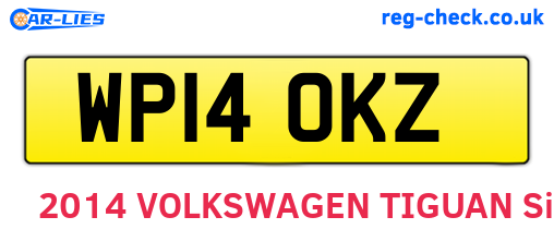 WP14OKZ are the vehicle registration plates.