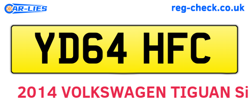 YD64HFC are the vehicle registration plates.