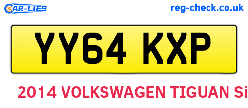 YY64KXP are the vehicle registration plates.