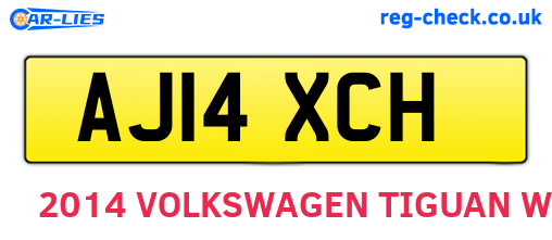 AJ14XCH are the vehicle registration plates.
