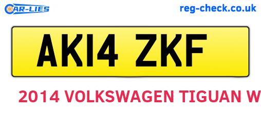 AK14ZKF are the vehicle registration plates.