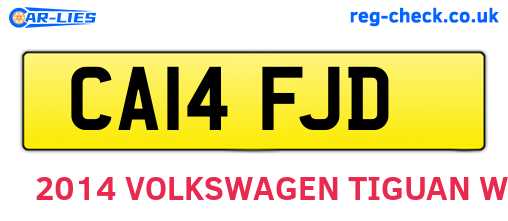 CA14FJD are the vehicle registration plates.