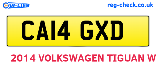 CA14GXD are the vehicle registration plates.