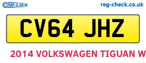 CV64JHZ are the vehicle registration plates.