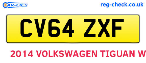 CV64ZXF are the vehicle registration plates.