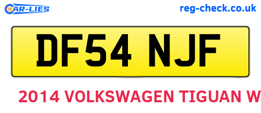 DF54NJF are the vehicle registration plates.