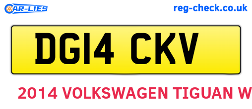 DG14CKV are the vehicle registration plates.