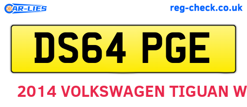 DS64PGE are the vehicle registration plates.