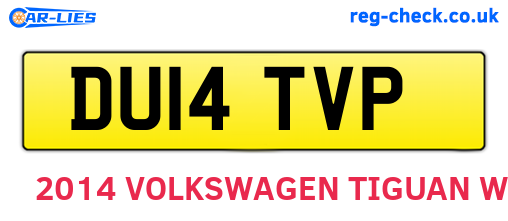 DU14TVP are the vehicle registration plates.
