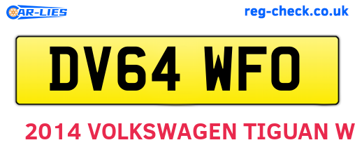 DV64WFO are the vehicle registration plates.