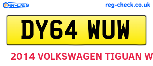 DY64WUW are the vehicle registration plates.