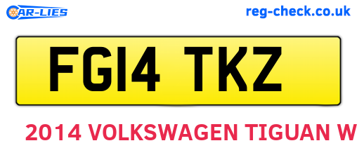 FG14TKZ are the vehicle registration plates.