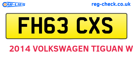 FH63CXS are the vehicle registration plates.