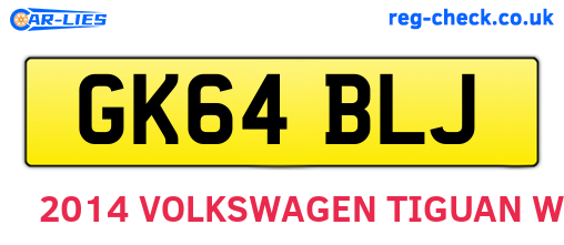 GK64BLJ are the vehicle registration plates.