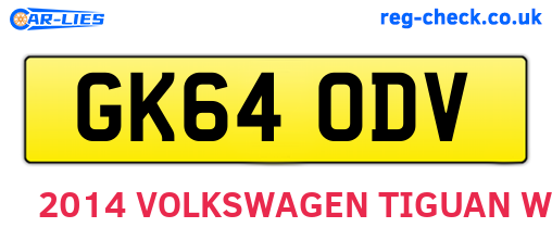 GK64ODV are the vehicle registration plates.