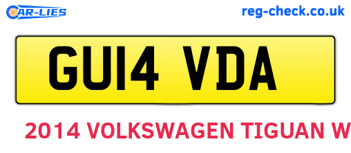 GU14VDA are the vehicle registration plates.