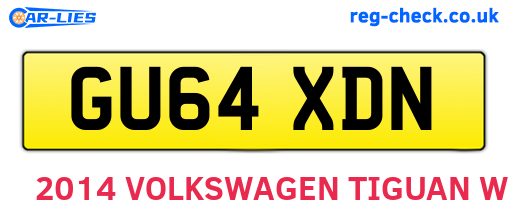 GU64XDN are the vehicle registration plates.
