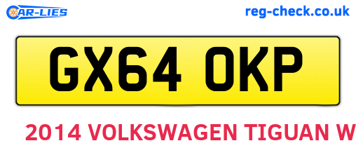 GX64OKP are the vehicle registration plates.
