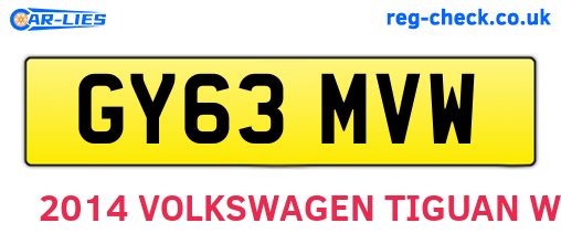 GY63MVW are the vehicle registration plates.