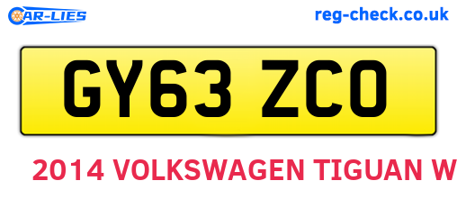 GY63ZCO are the vehicle registration plates.