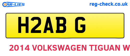 H2ABG are the vehicle registration plates.