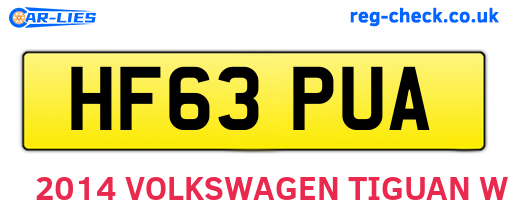 HF63PUA are the vehicle registration plates.