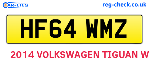 HF64WMZ are the vehicle registration plates.