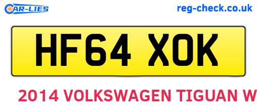 HF64XOK are the vehicle registration plates.