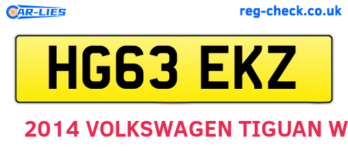 HG63EKZ are the vehicle registration plates.