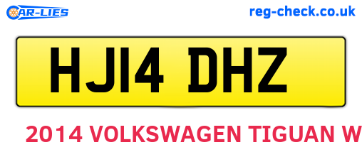 HJ14DHZ are the vehicle registration plates.
