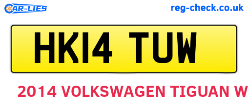 HK14TUW are the vehicle registration plates.
