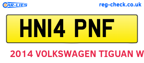 HN14PNF are the vehicle registration plates.
