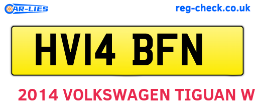 HV14BFN are the vehicle registration plates.