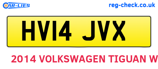 HV14JVX are the vehicle registration plates.