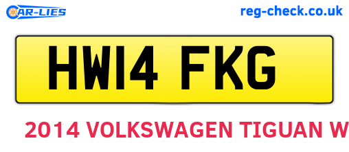HW14FKG are the vehicle registration plates.