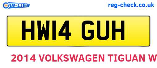 HW14GUH are the vehicle registration plates.